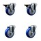 Service Caster 4'' Blue Poly Wheel Swivel Bolt Hole Caster Set with 2 Posi Lock Brakes, 4PK SCC-BH20S414-PPUB-BLUE-PLB-2-S-2 - alternate 1